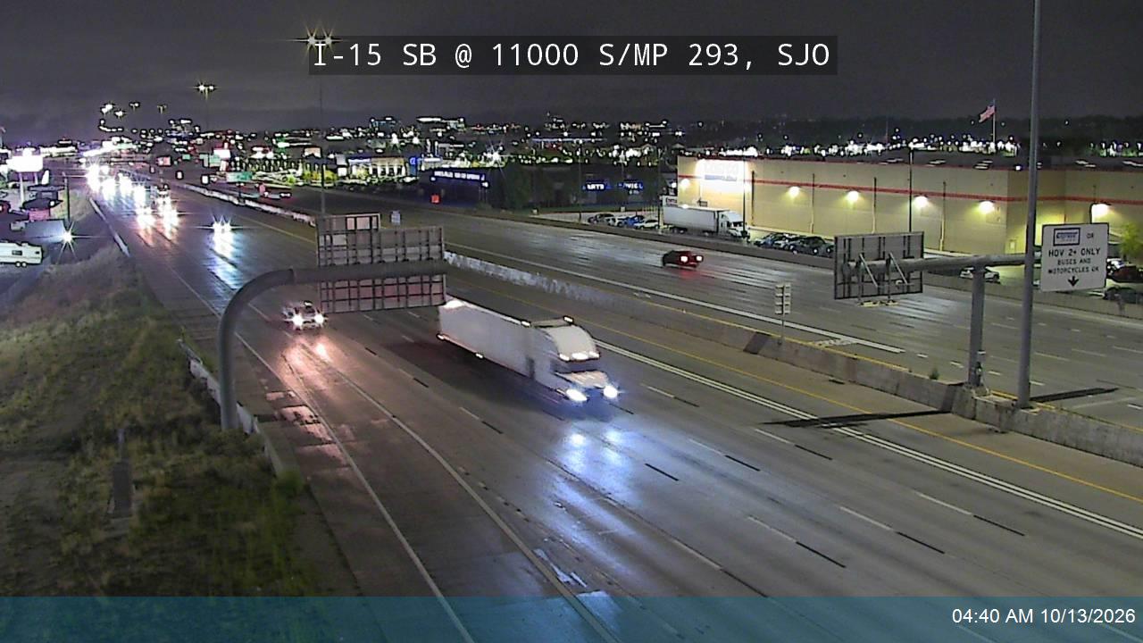 I-15 SB @ 11000 S / MP 293, SJO live camera view