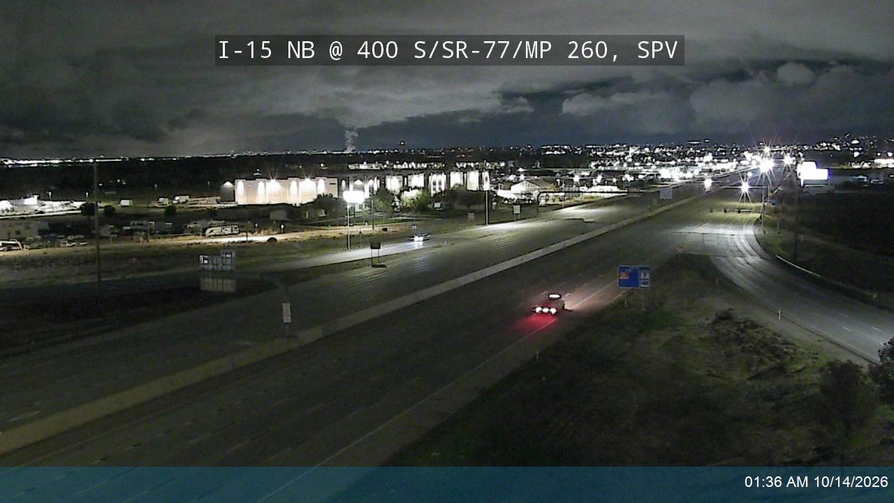 I-15 NB @ 400 S / SR-77 / MP 260, SPV live camera view