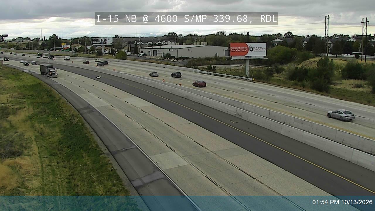 I-15 NB @ 4600 S / MP 339.68, RDL live camera view