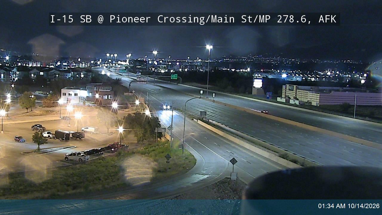 I-15 SB @ Pioneer Crossing / Main St / SR-145 / MP 278.6, AFK live camera view