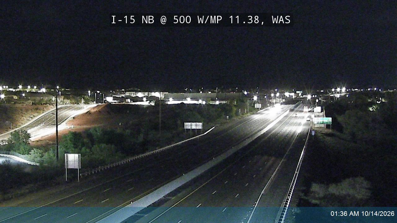 I-15 NB @ 500 W / MP 11.38, WAS live camera view