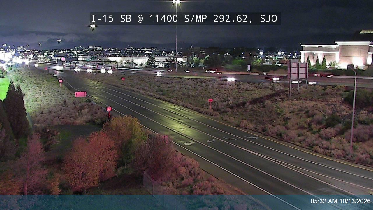 I-15 SB @ 11400 S / SR-175 / MP 292.62, SJO live camera view
