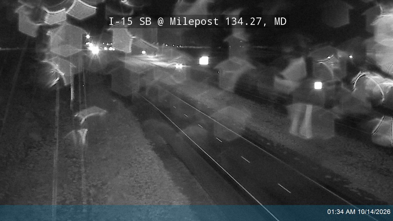 I-15 SB @ Milepost 134.27, MD live camera view
