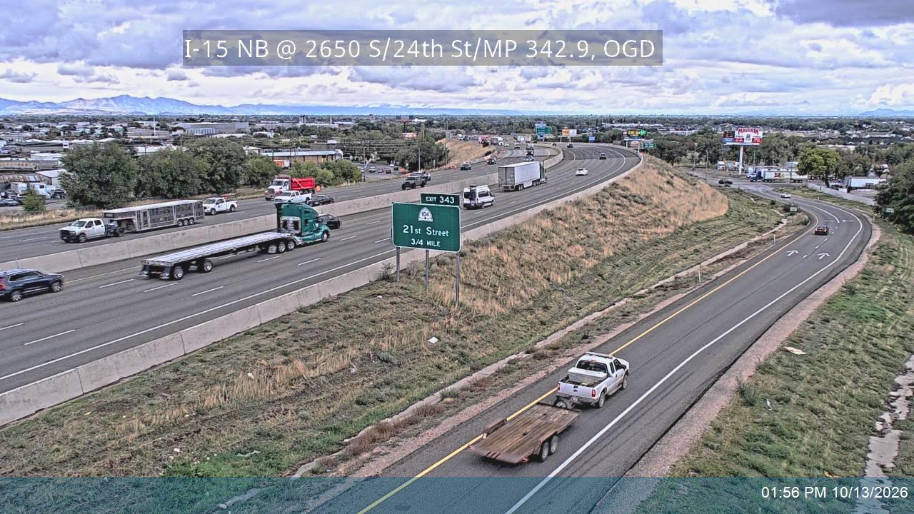 I-15 NB @ 2650 S / 24th St Exit / MP 342.9, OGD live camera view
