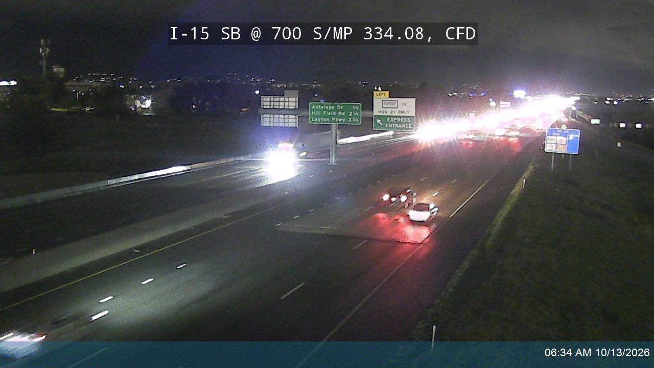 I-15 SB @ 700 S / SR-193 / MP 334.08, CFD live camera view