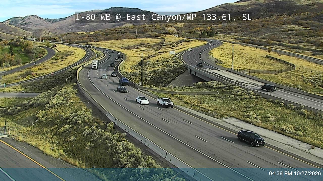 I-80 / Parleys Canyon WB @ East Canyon / SR-65 On-ramp / MP 133.61, SL live camera view
