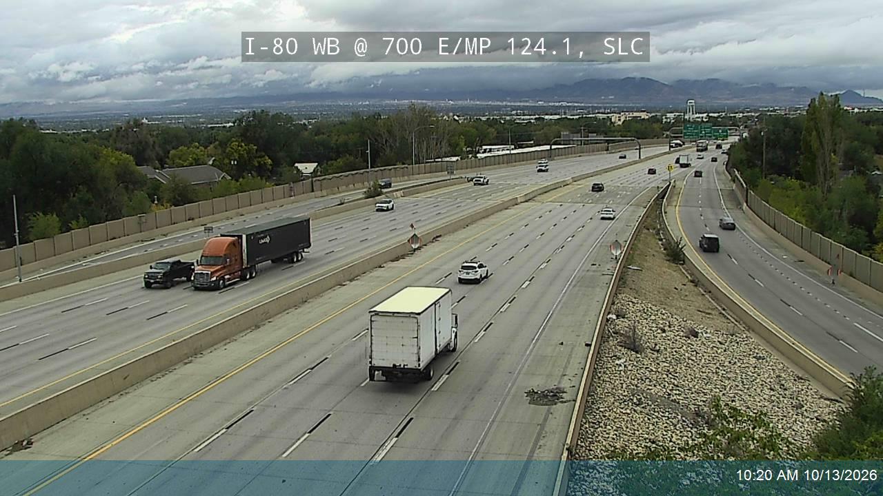 I-80 WB @ 700 E / SR-71 / MP 124.1, SLC live camera view