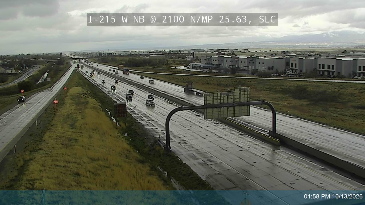 I-215 W NB @ 2100 N / MP 25.63, SLC live camera view