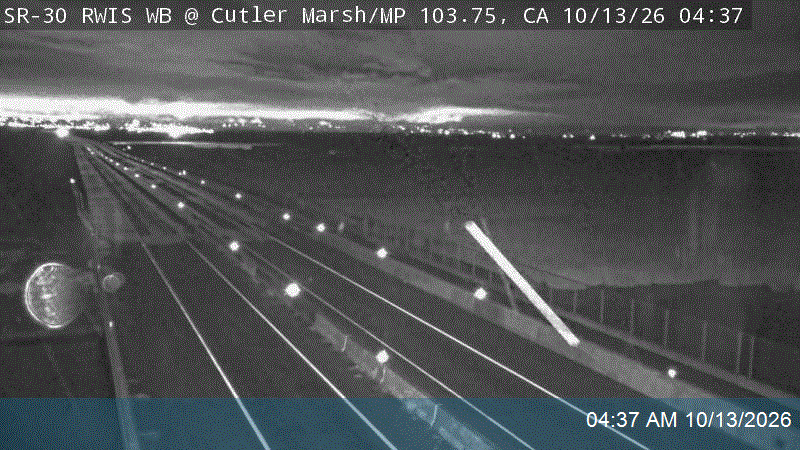 SR-30 RWIS WB @ Cutler Marsh / MP 103.8, CA live camera view