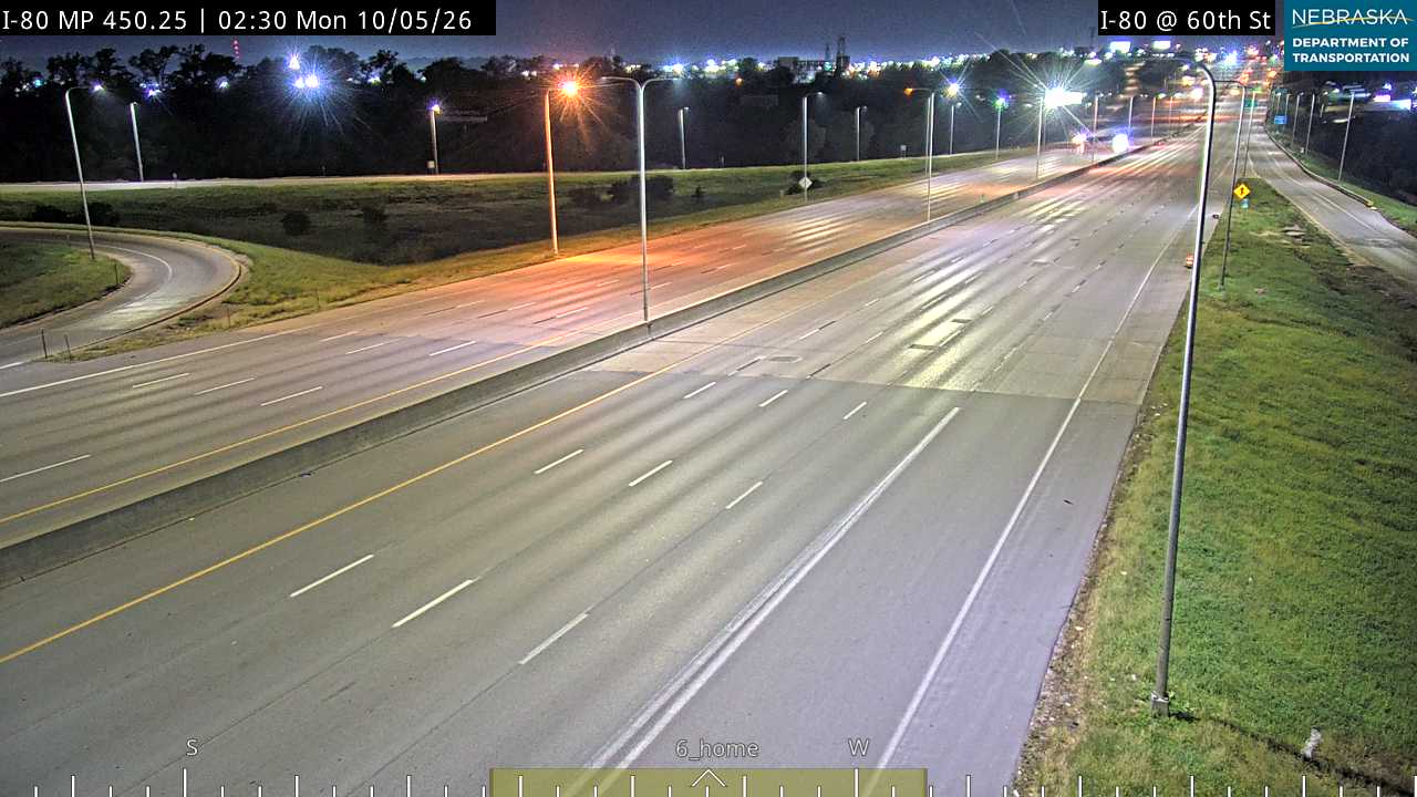 I-80 60th St in Omaha (Various Views) live camera view