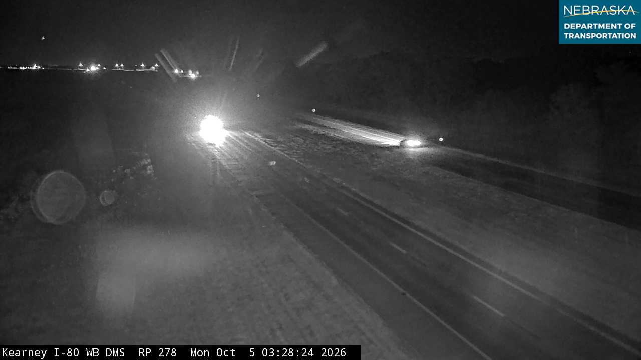 I-80 Kearney WB DMS (Various) live camera view