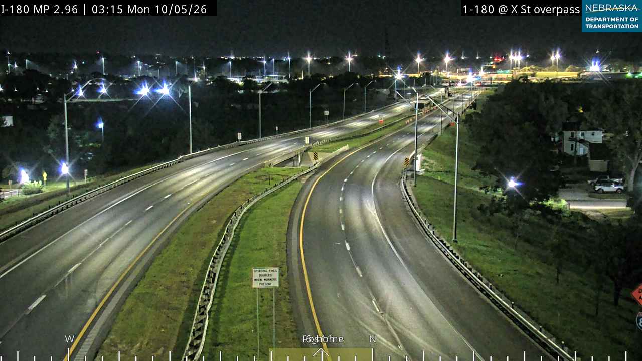 I-180 BNSF Downtown Lincoln (various views) live camera view