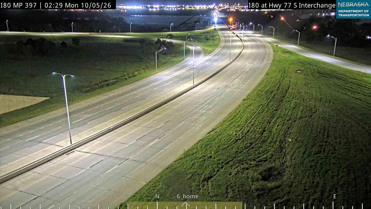 I-80 US 77 South Exit in Lincoln (Interstate View) live camera view