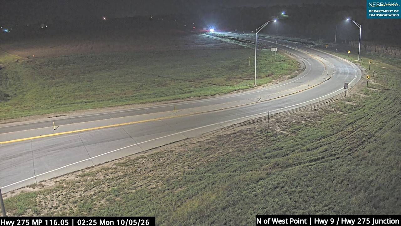 US 275 N of West Point (Northeast) live camera view