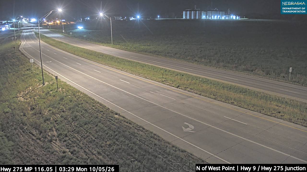 US 275 N of West Point (South) live camera view