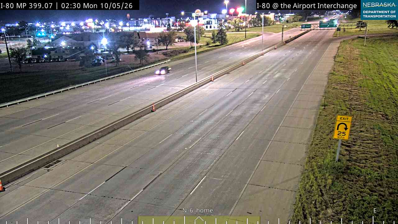I-80 Lincoln Airport Exit (Interstate View) live camera view
