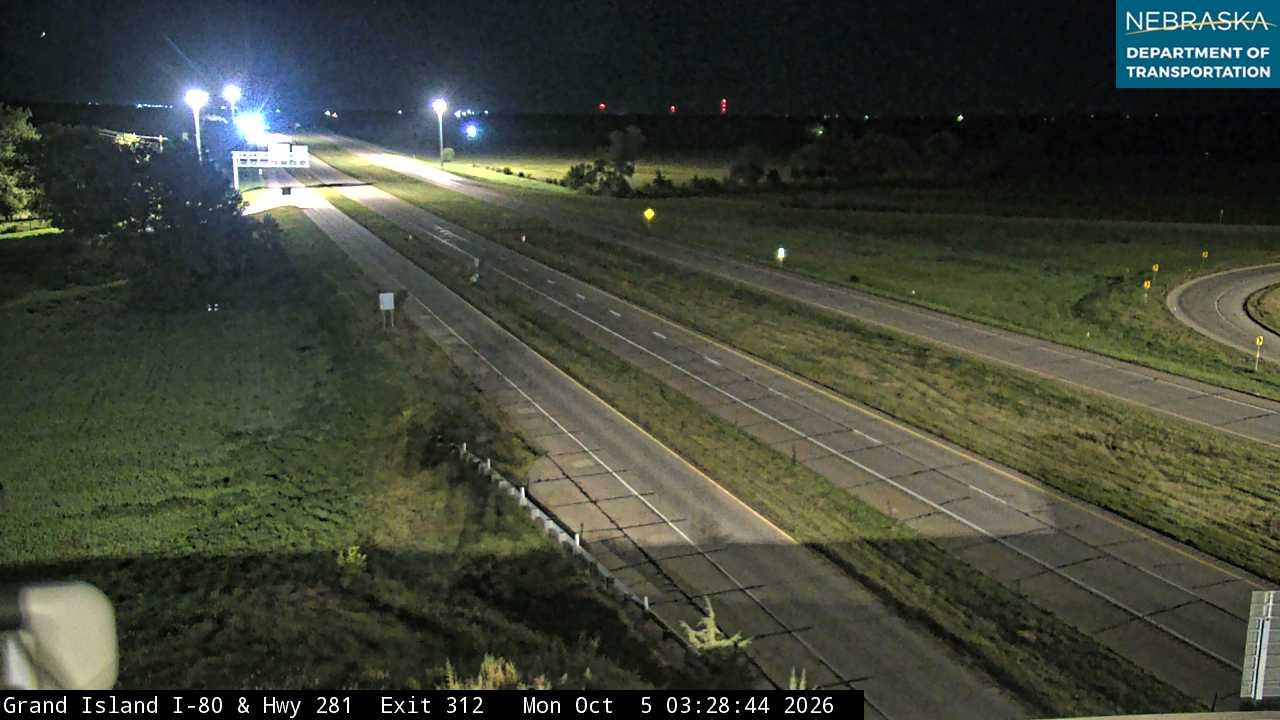 I-80 Grand Island Exit 312 (Interstate View) live camera view