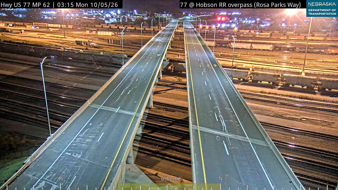US 77 Lincoln BNSF Railyard (looking north) live camera view