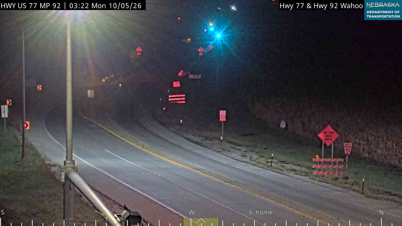 US 77 Hwy 77 at Hwy 92 Wahoo (West) live camera view