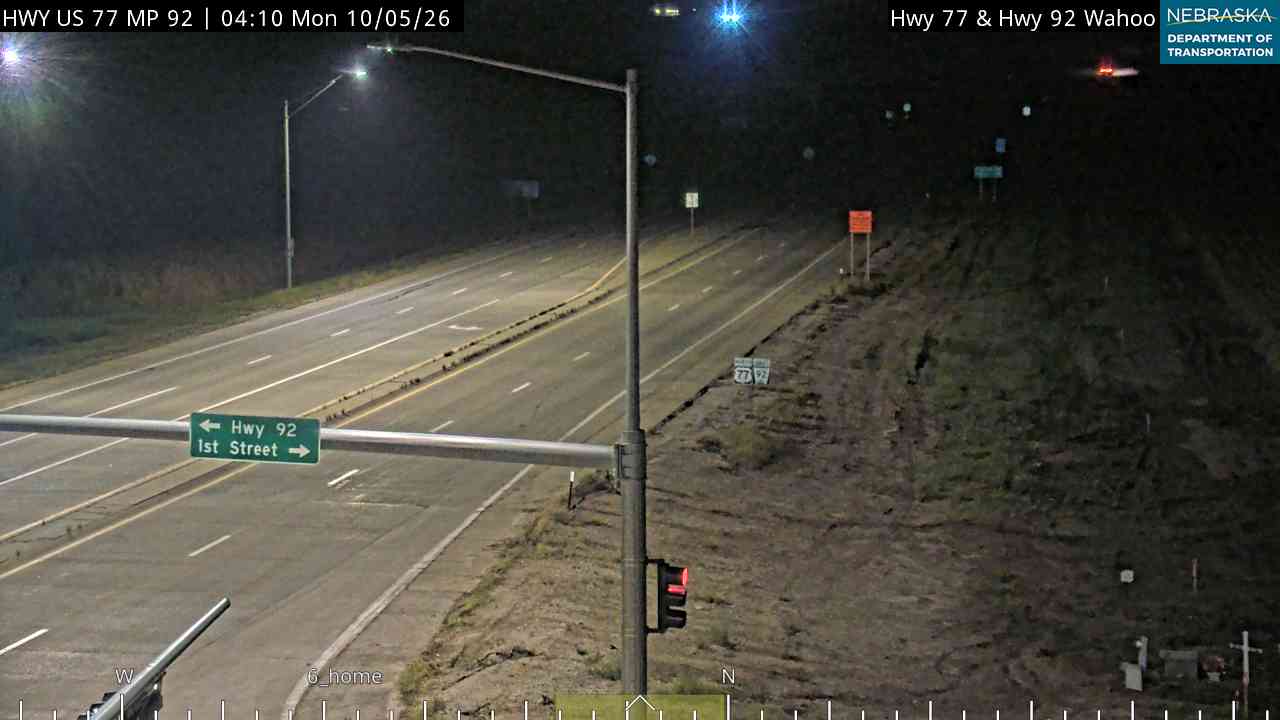 US 77 Hwy 77 at Hwy 92 Wahoo (North) live camera view