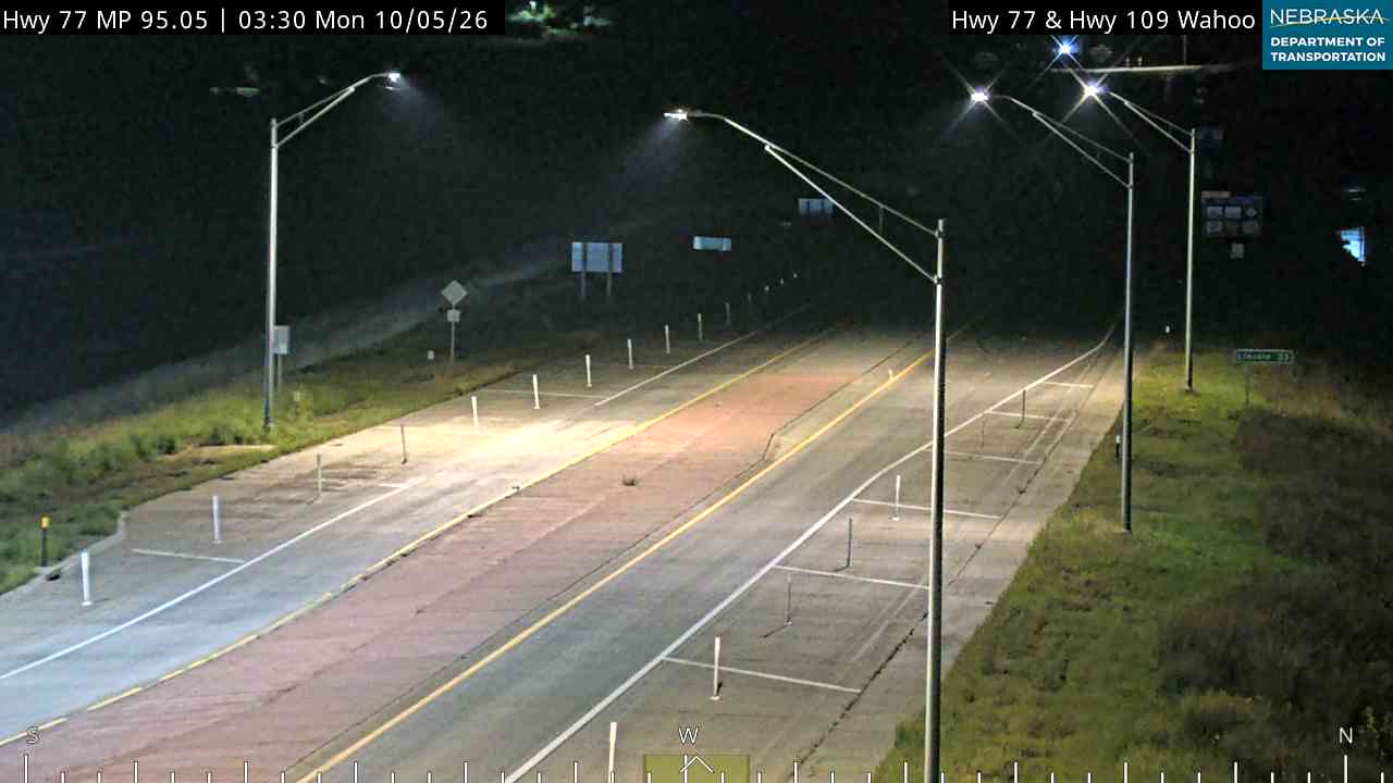 US 77 Hwy 77 at Hwy 109 Wahoo (West) live camera view
