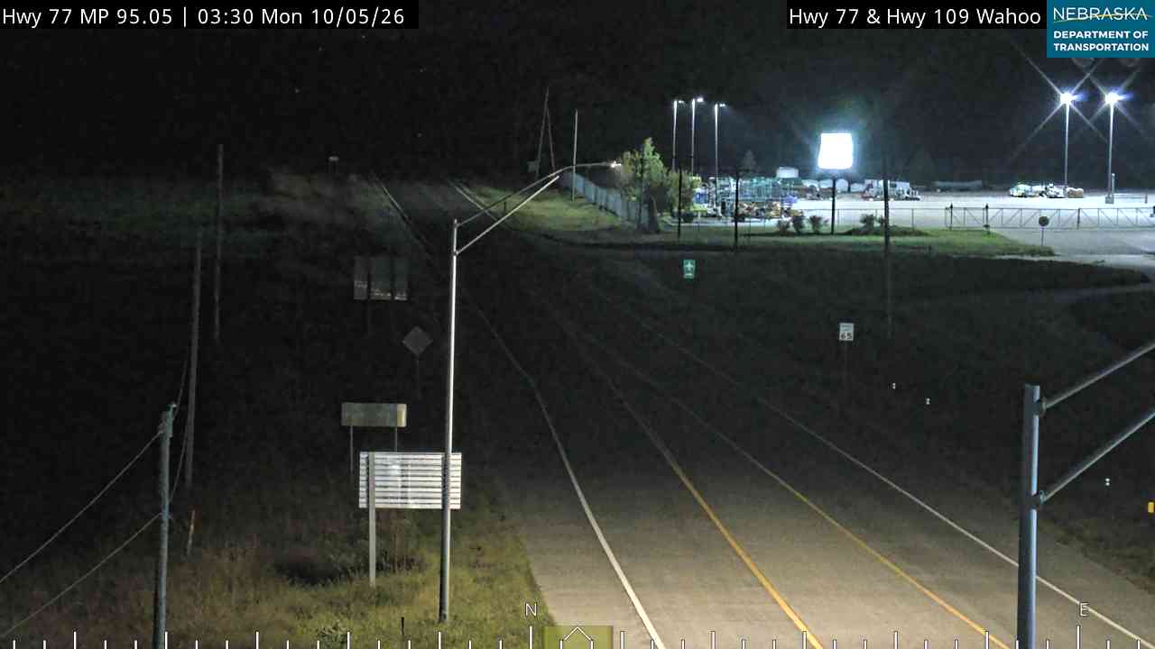 US 77 Hwy 77 at Hwy 109 Wahoo (North) live camera view
