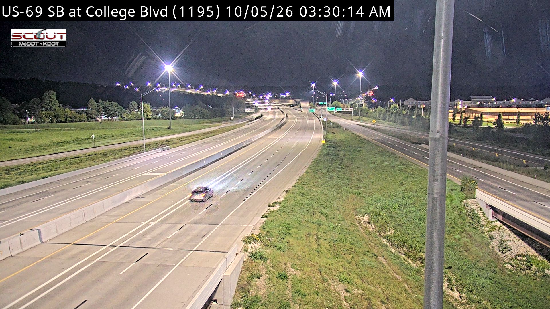 US-69 SB at College Blvd live camera view