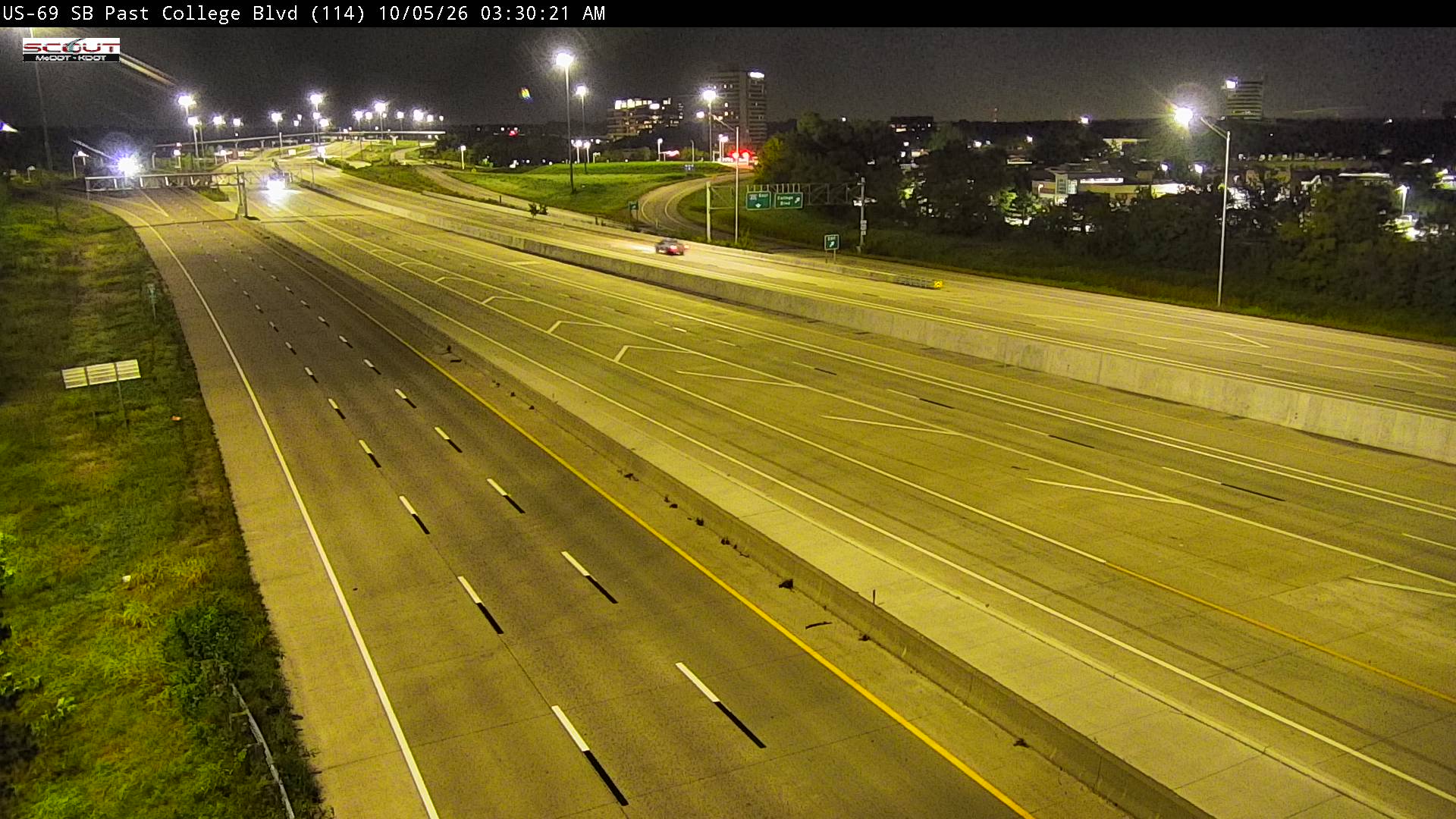 US-69 SB past College Blvd live camera view