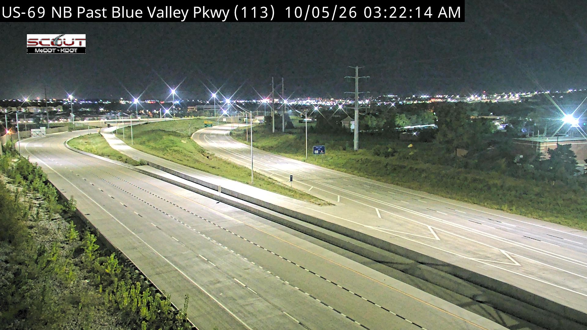 US-69 NB Past Blue Valley Pkwy live camera view