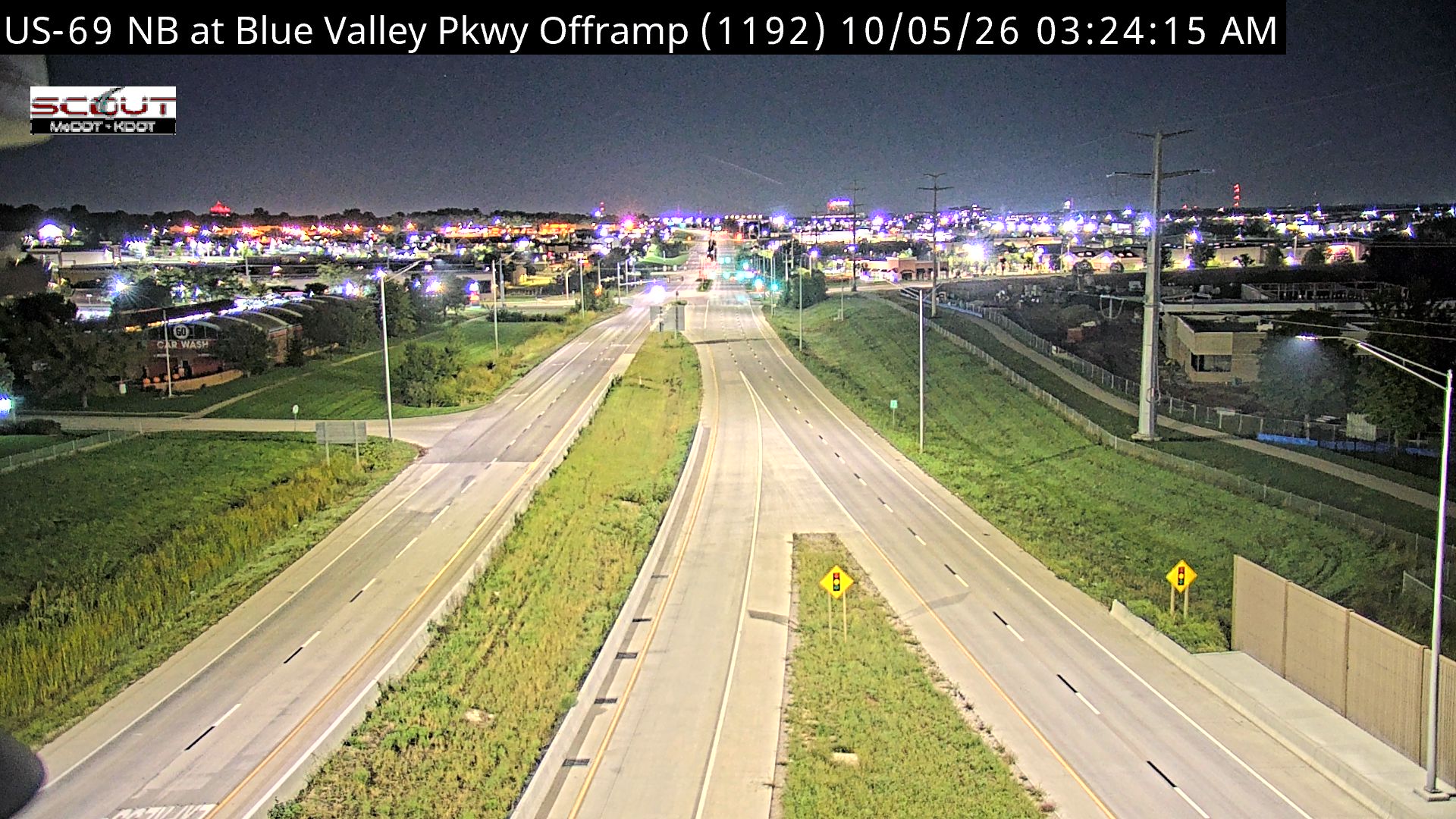 US-69 NB at Blue Valley Pkwy Offramp live camera view