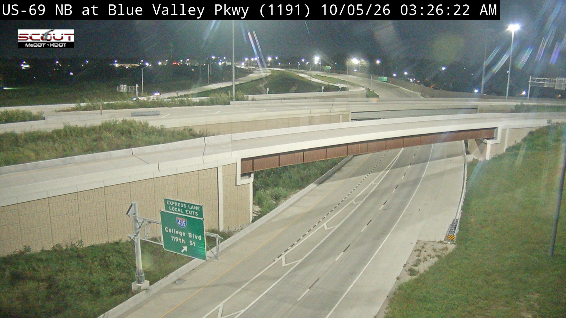 US-69 NB at Blue Valley Pkwy live camera view