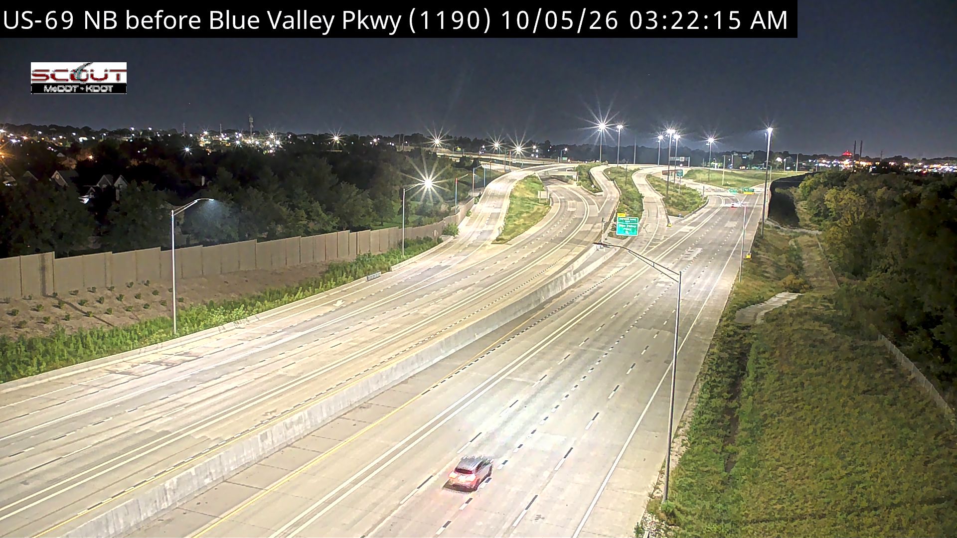 US-69 NB before Blue Valley Pkwy live camera view