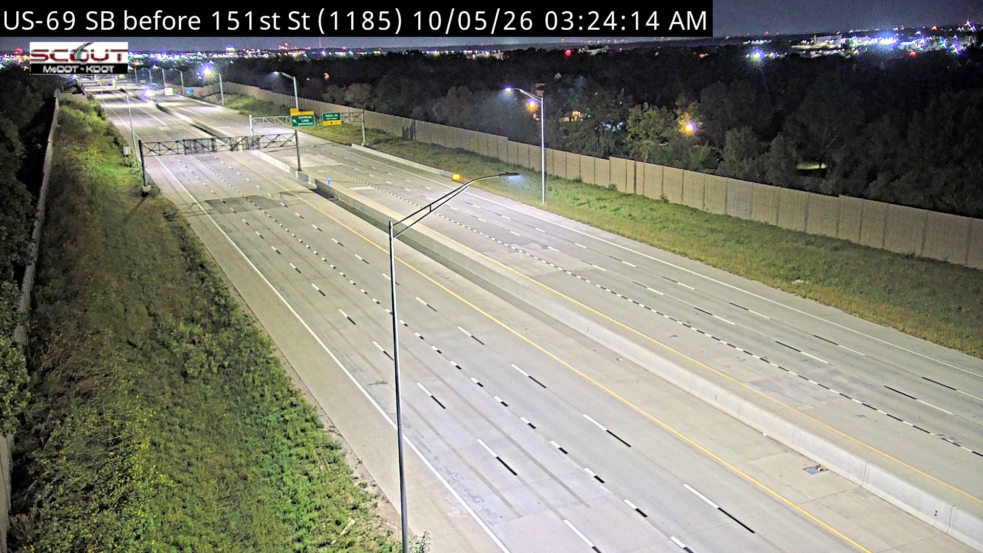 US-69 SB before 151st St live camera view
