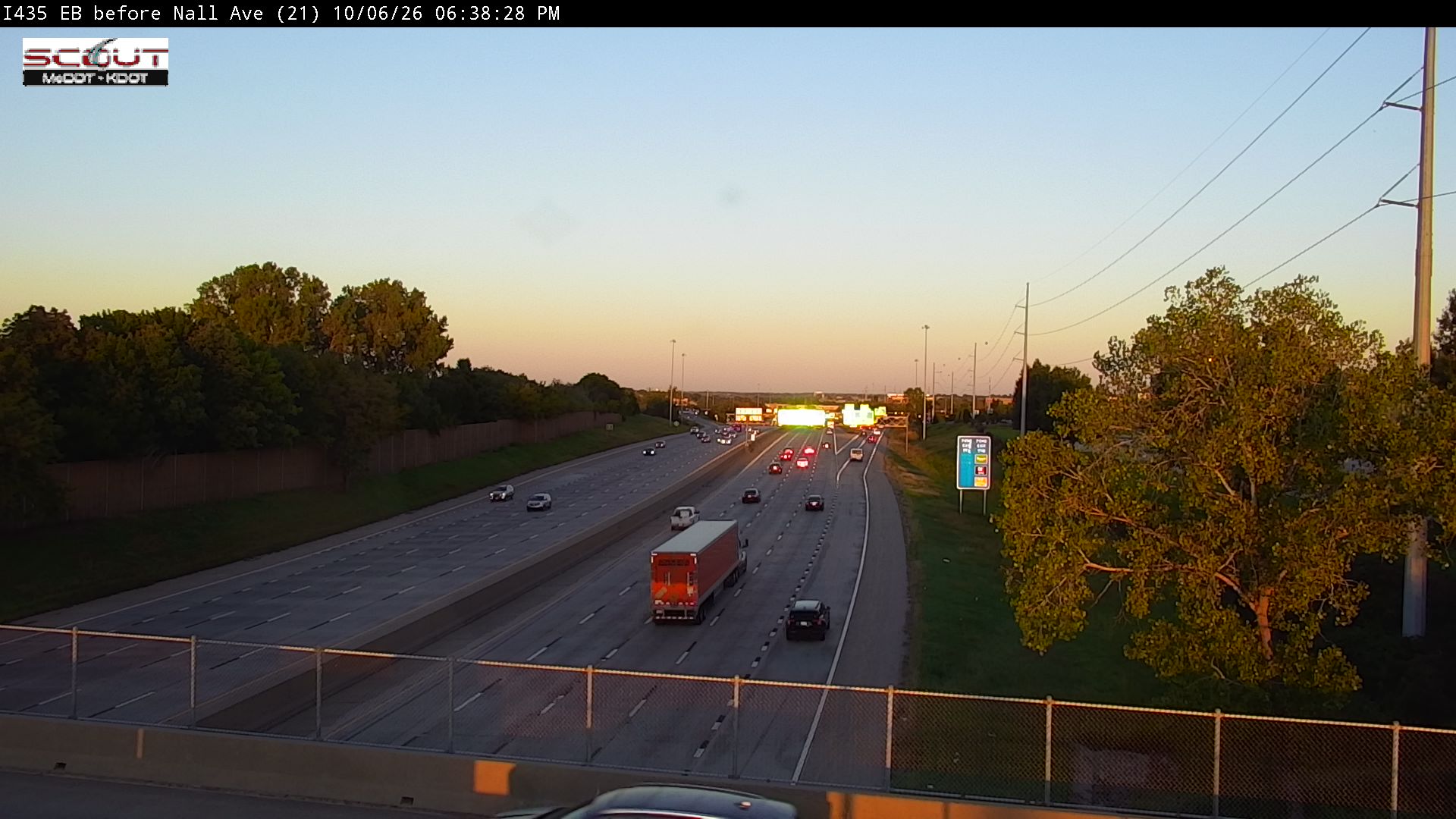 I-435 E Before Nall live camera view