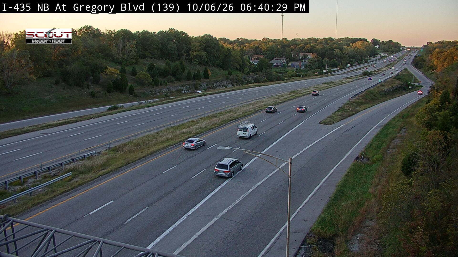 I-435 N @ Gregory Blvd live camera view