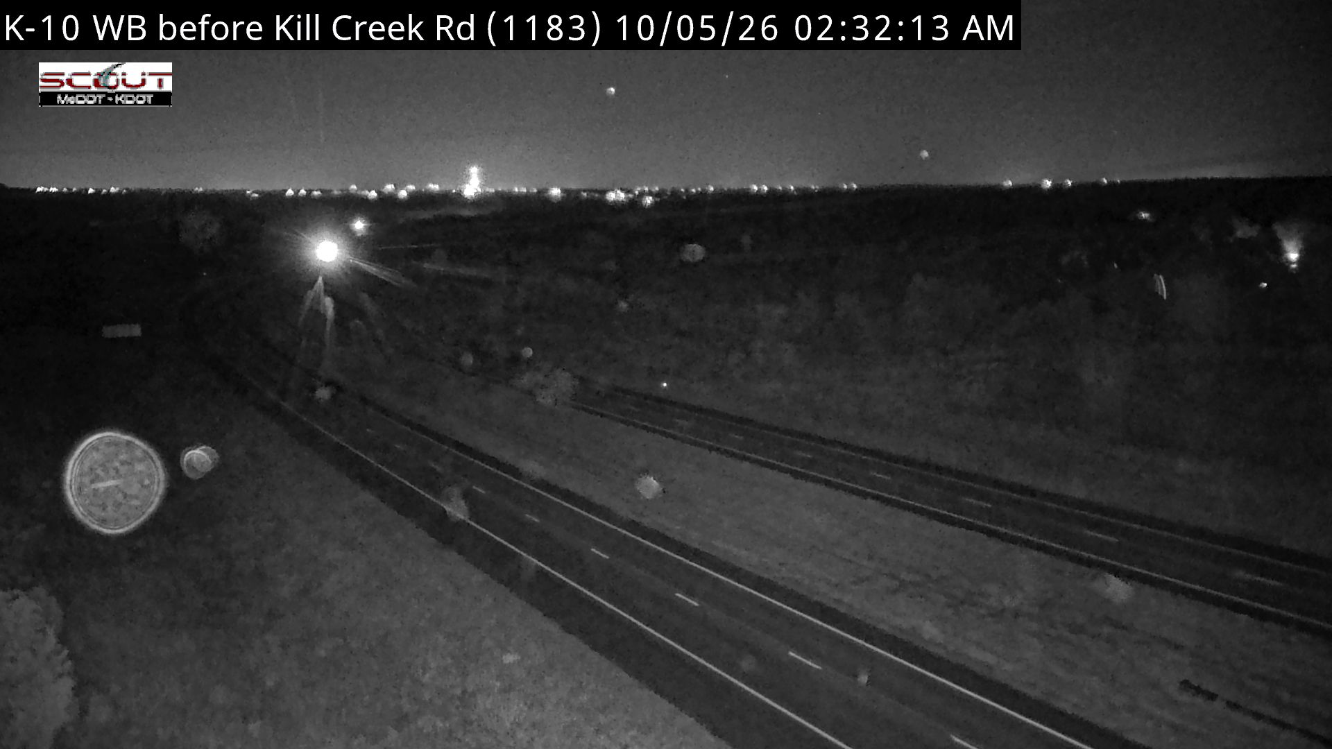 K-10 WB before Kill Creek live camera view