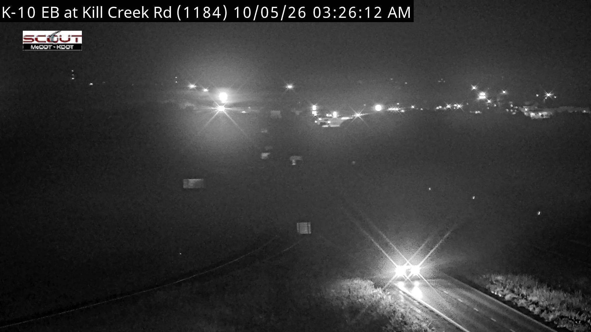 K-10 EB at Kill Creek Rd live camera view