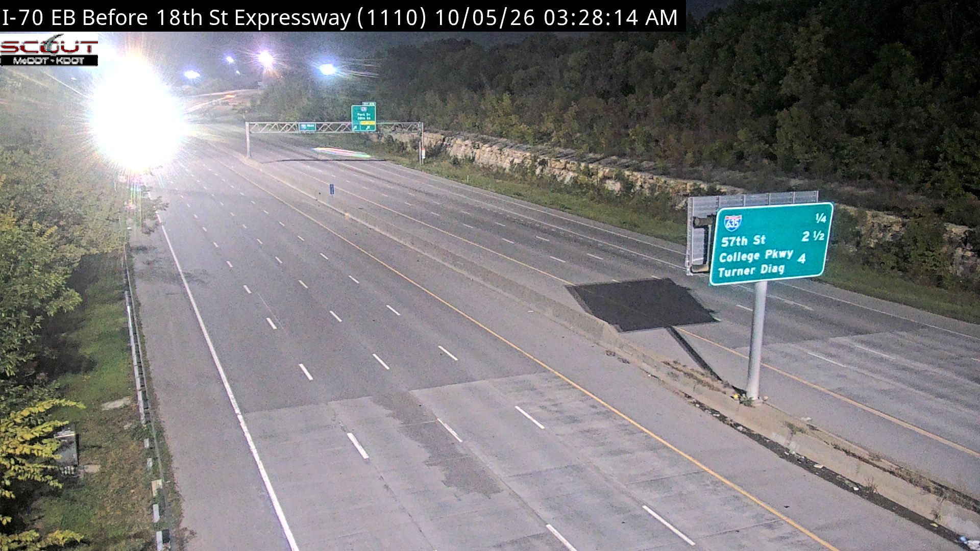 I-70 E @ W of18th Street live camera view