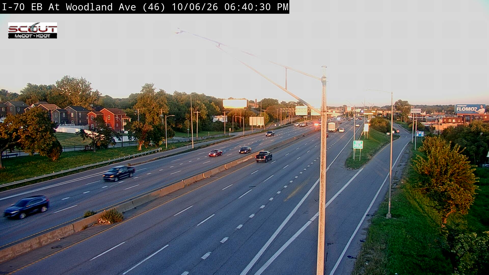 I-70 E @ Woodland Ave live camera view