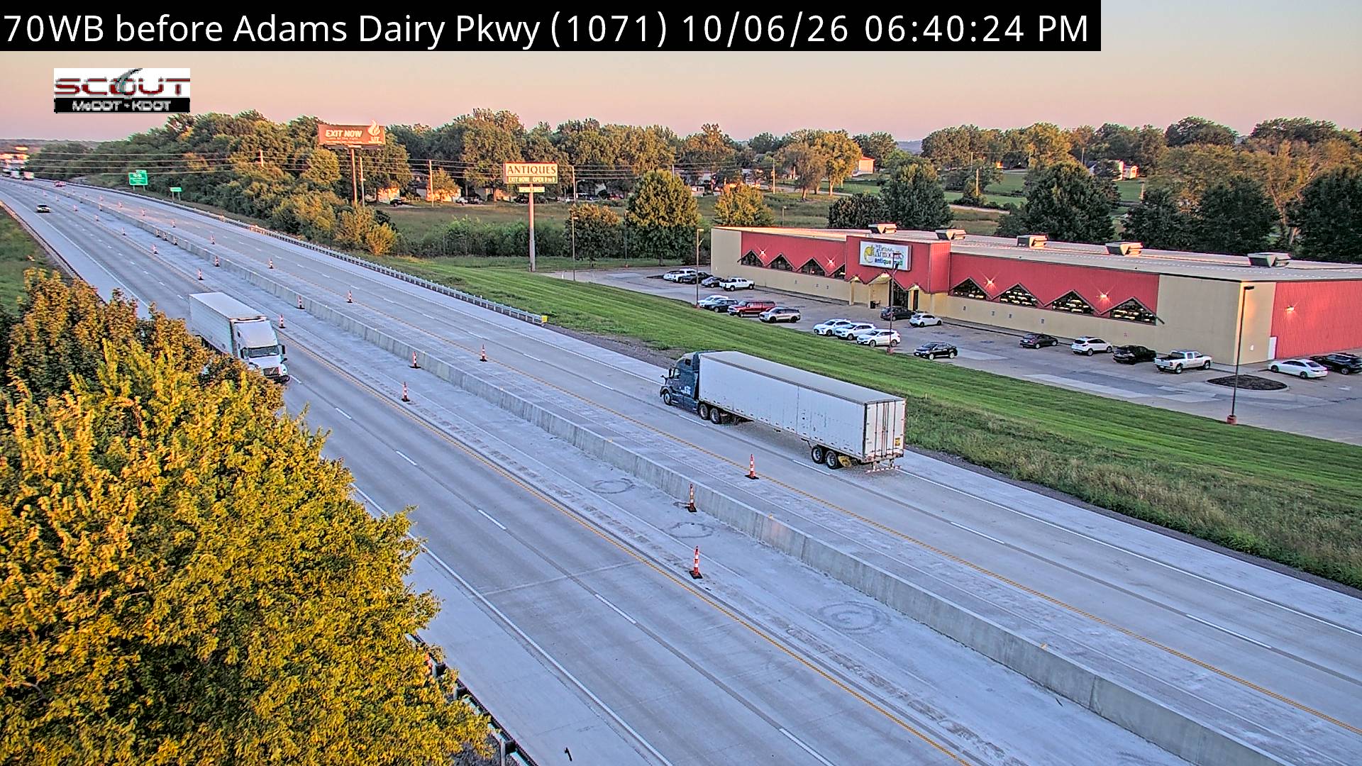 I-70 W @ East of Adams Dairy live camera view