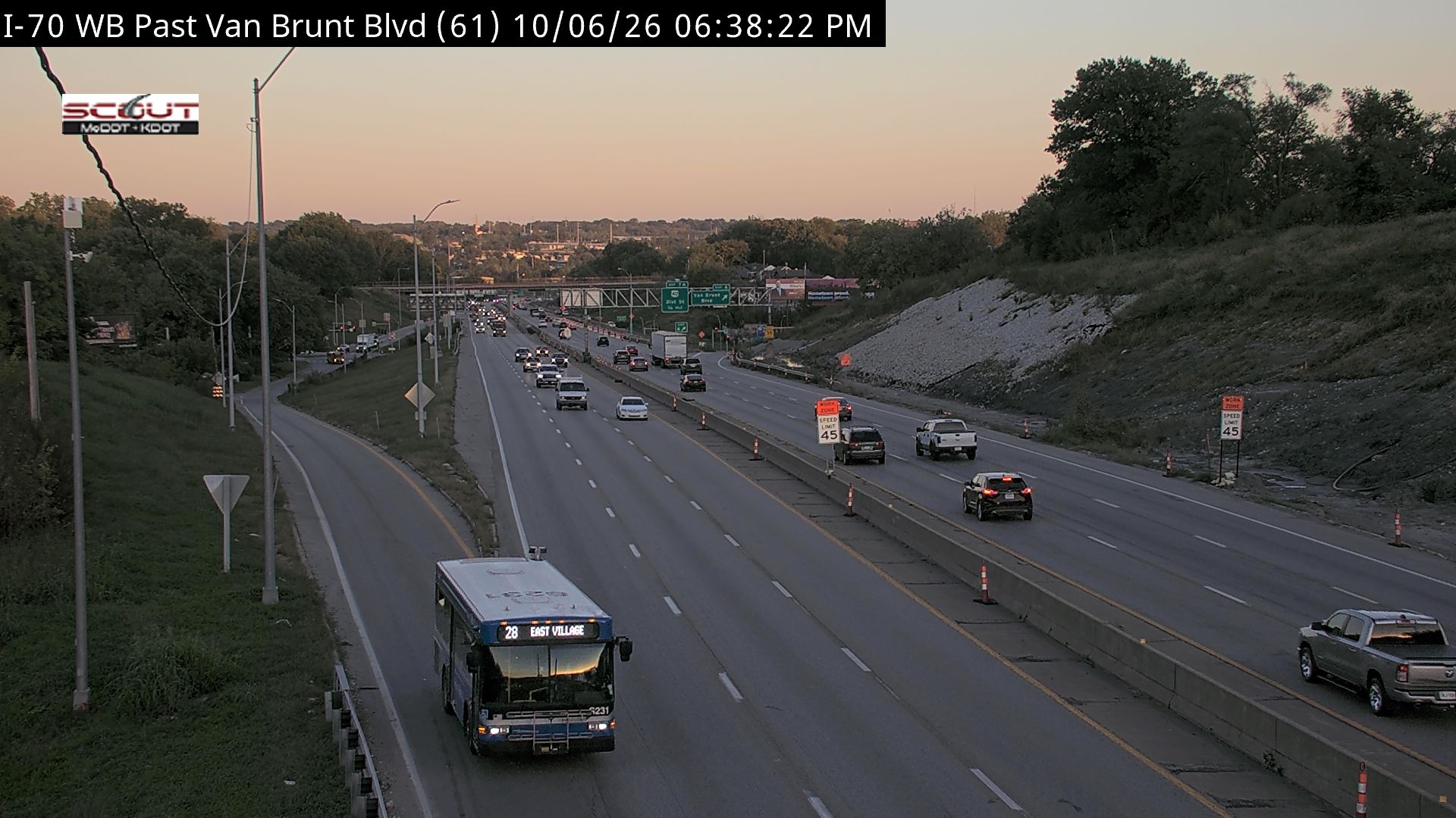 I-70 WB Past Van Brunt live camera view