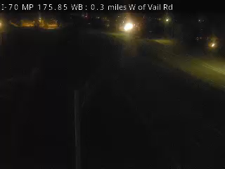 I-70 MP 175.85 WB, 0.3 miles W of Vail Rd live camera view