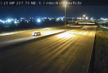 I-25 MP 207.70 NB, 0.1 miles N of Santa Fe Dr live camera view