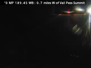 I-70 MP 189.45 WB, 0.7 miles W of Vail Pass Summit live camera view