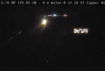 I-70 MP 195.85 WB, 0.6 miles E of CO 91 Copper Mountain live camera view
