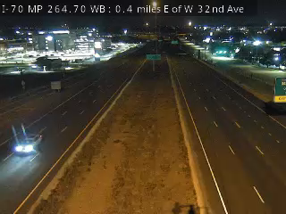 I-70 MP 264.70 WB, 0.4 miles E of W 32nd Ave live camera view