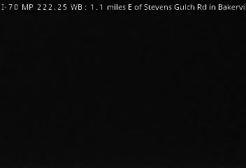 I-70 MP 222.25 WB, 1.1 miles E of Stevens Gulch Rd in Bakerville live camera view
