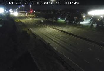 I-25 MP 220.55 SB, 0.5 miles S of E 104th Ave live camera view