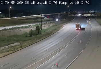 I-70 MP 269.35 WB at WB I-76 to WB I-70 Ramp live camera view