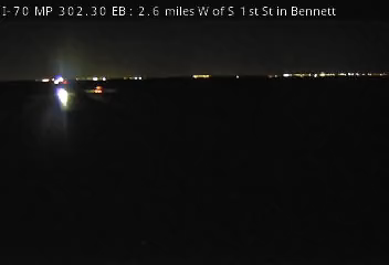 I-70 MP 302.30 EB, 2.6 miles W of S 1st St in Bennett live camera view
